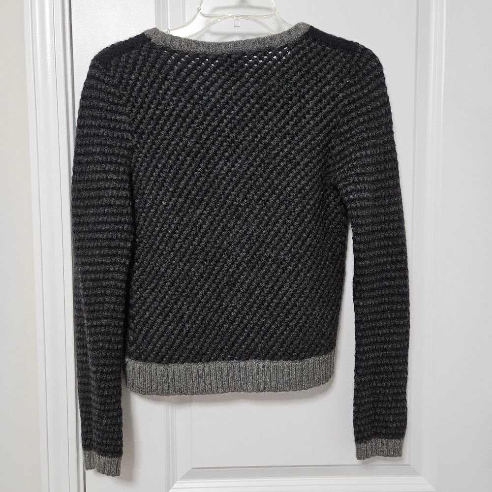 Tory Burch Sweater Women's Medium Black Gray Pullover Wool Camel Hair Blend EUC - Picture 7 of 7